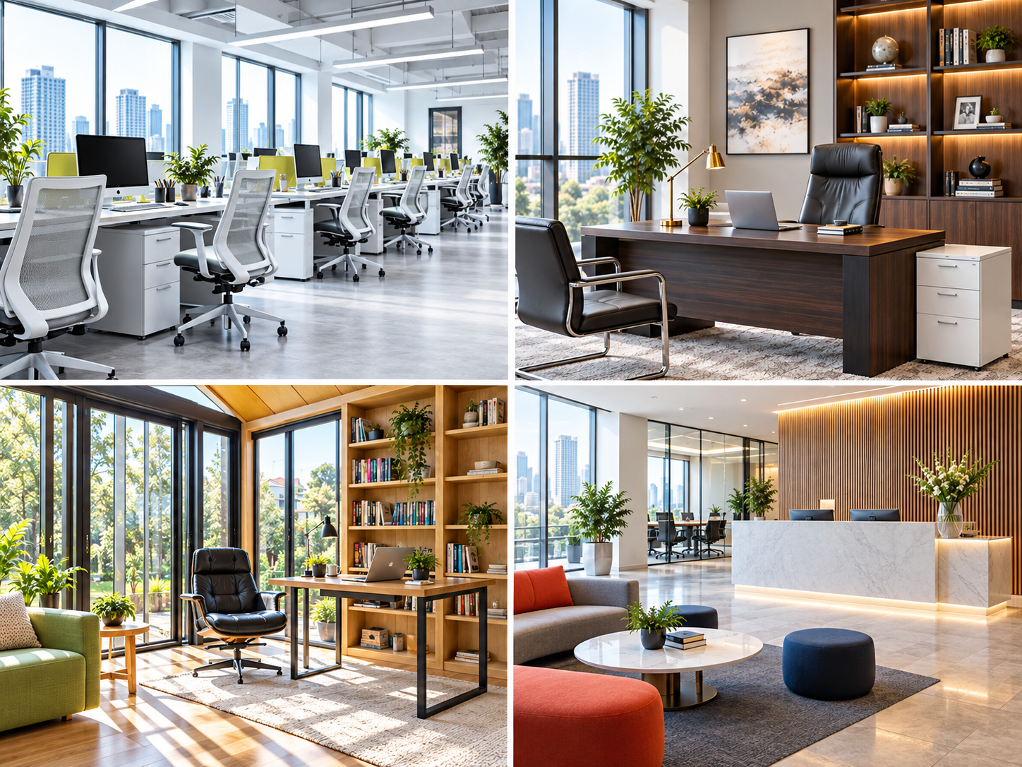 Office application scenes for steel filing cabinets in modern workplaces